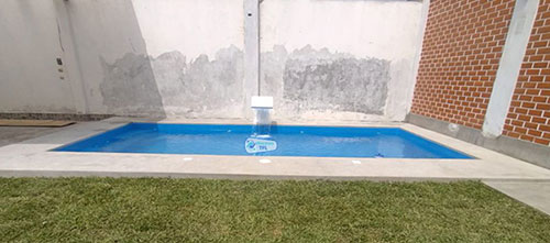 Piscina de fibra de vidrio instalada